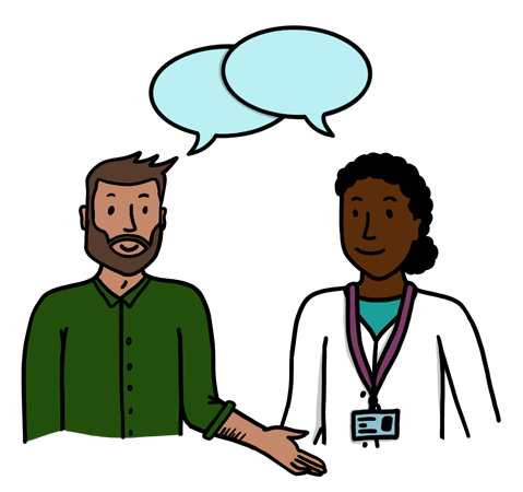 doctor consulting male patient